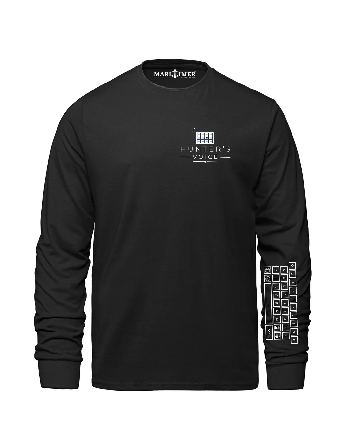 HUNTERS VOICE | BLACK & WHITE KEYBOARD | LONG SLEEVE TEE