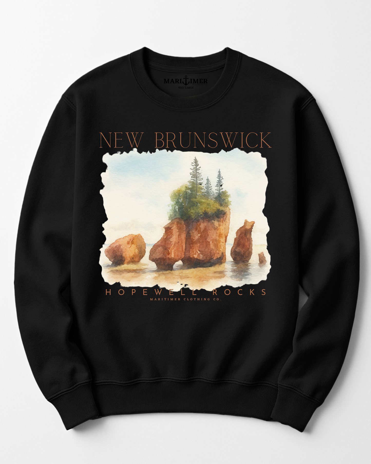 HOPEWELL ROCKS WATERCOLOR CREWNECK SWEATSHIRT