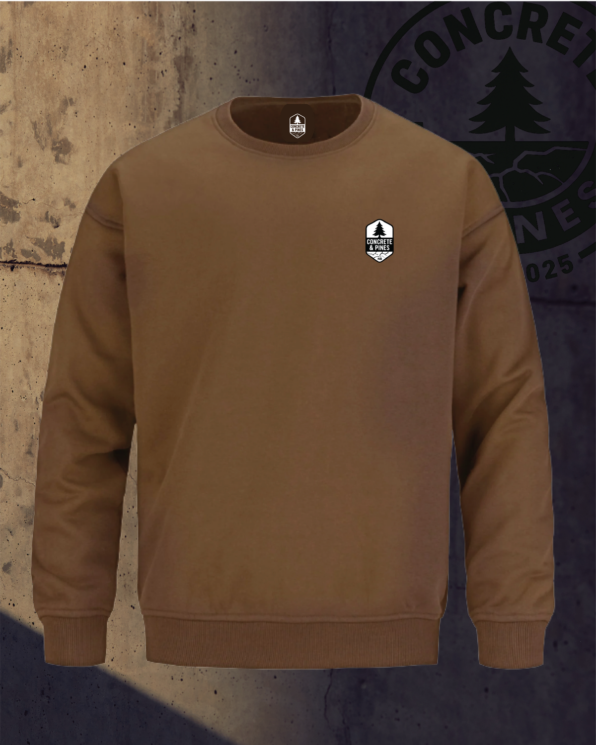 CONCRETE & PINES | BADGE HEAVY DROP CREWNECK SWEATSHIRT