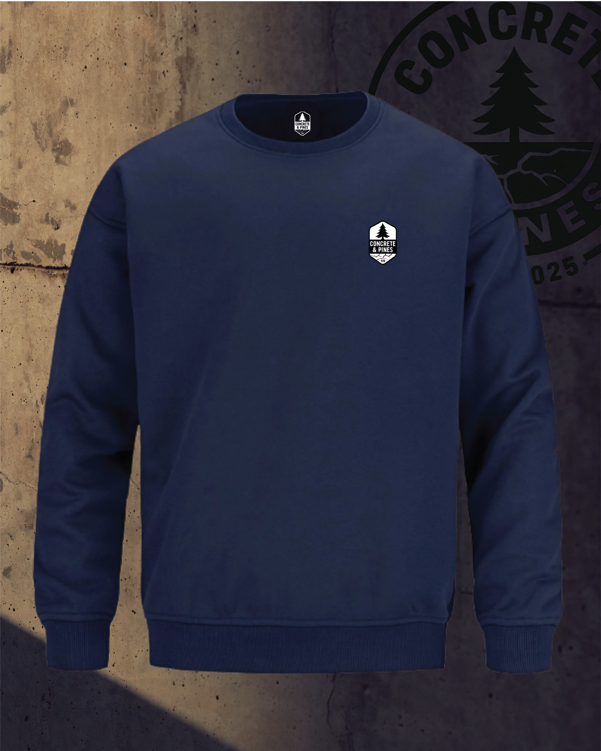 CONCRETE & PINES | BADGE HEAVY DROP CREWNECK SWEATSHIRT