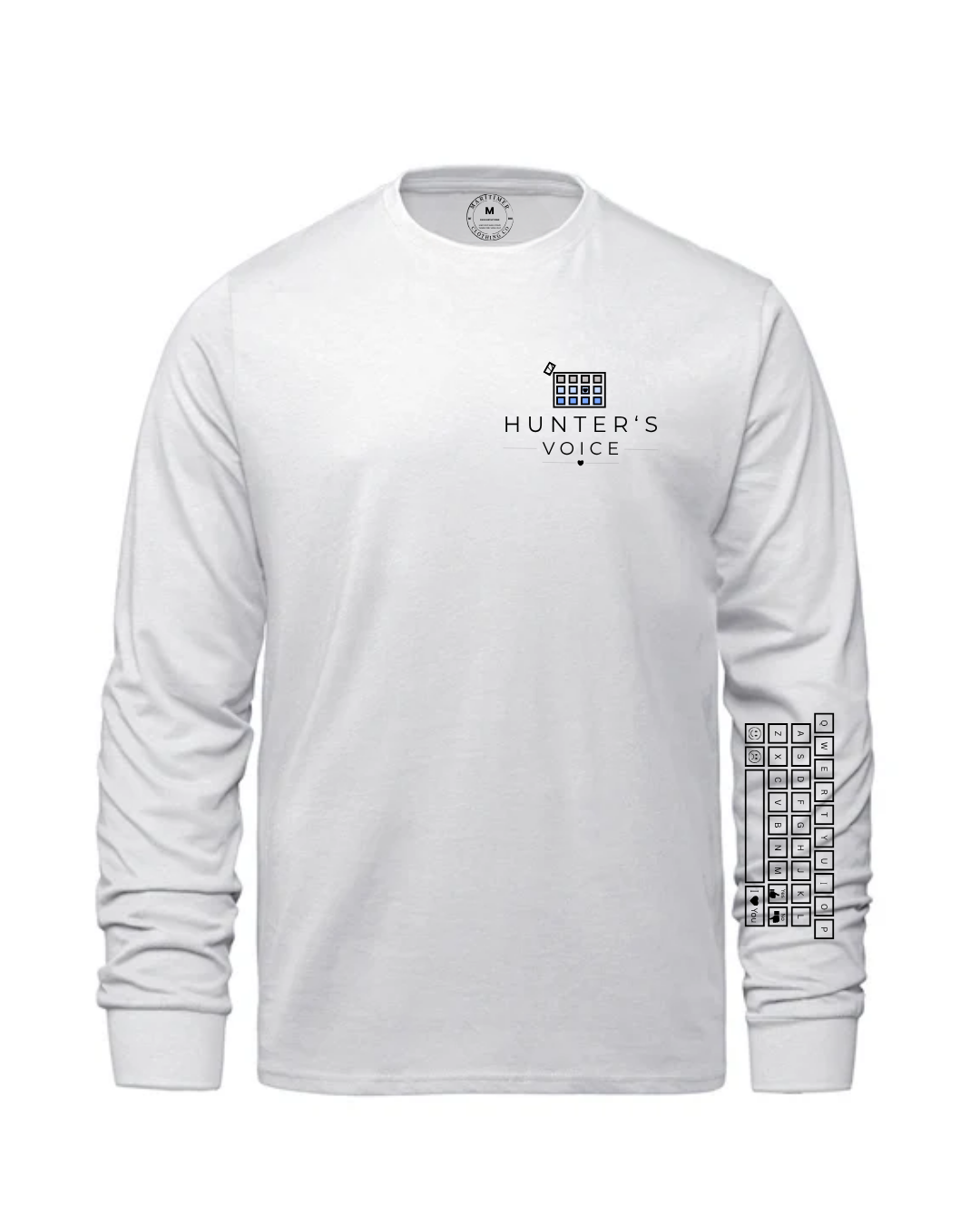 YOUTH | HUNTERS VOICE KEYBOARD LONG SLEEVE T-SHIRT | BLACK & WHITE KEYBOARD