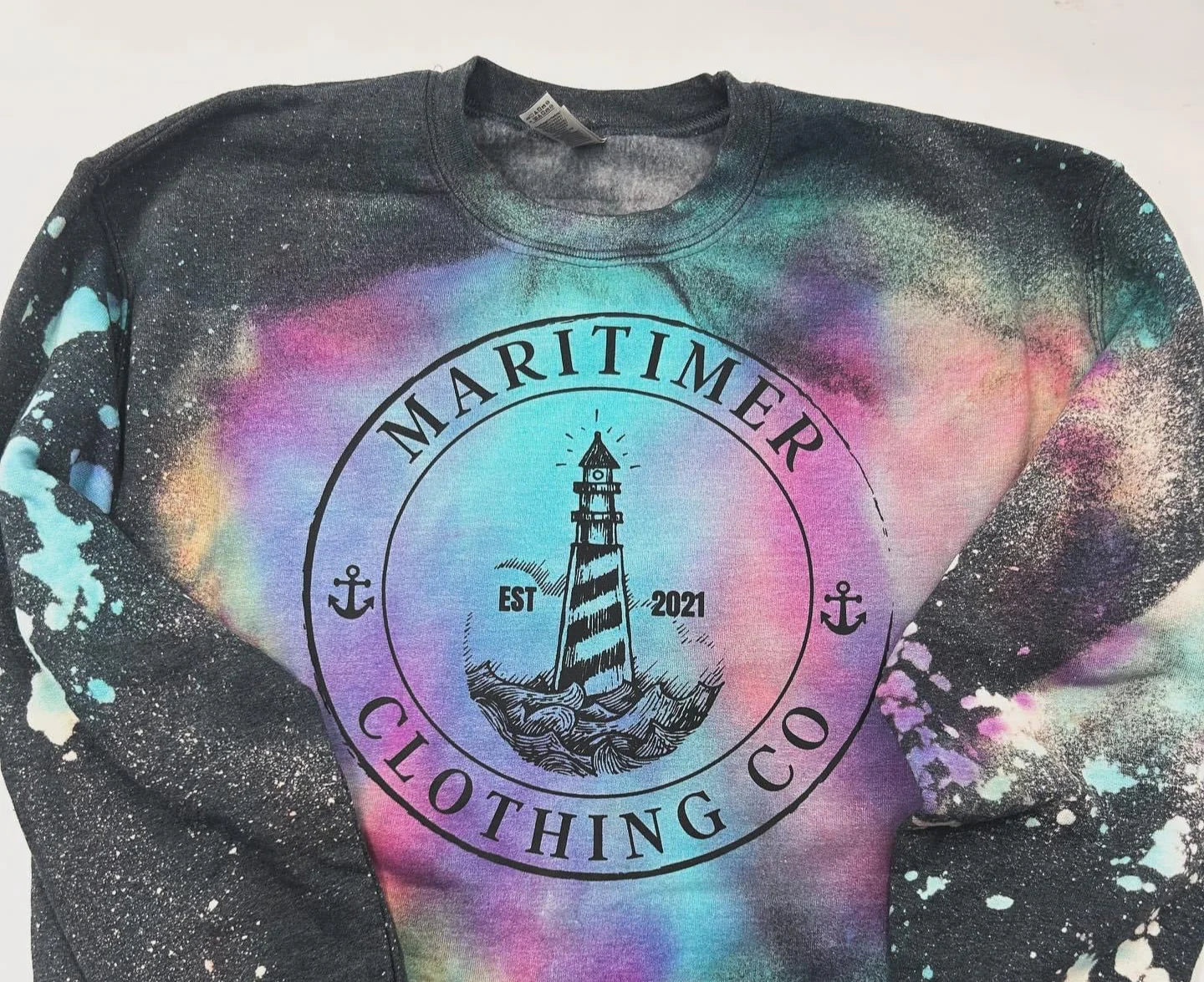 TIE DYED COASTAL LIGHTHOUSE CREWNECK